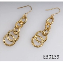 الصين Round tanishq trendy couple heavy gold earrings designs E30139 الصانع