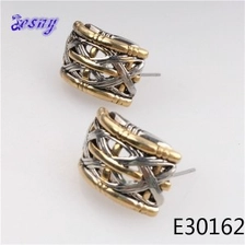 الصين Safety pin made earrings dubai gold jewelry stud earring E30162 الصانع
