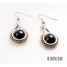 الصين Silver black free seed bead designs dangling earring E30150 الصانع