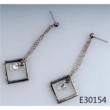 الصين Square wholesale sterling silver crystal bead hooks earring E30154 الصانع