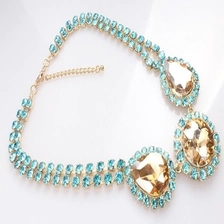 중국 big colorful crystal sex charmed diamond necklace N90095 제조업체