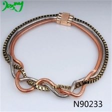 الصين box snake chain braided magnetic choker necklace N90233 الصانع