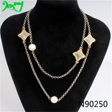 الصين chinese four leaf clover necklace costume fashion jewelry N90250 الصانع
