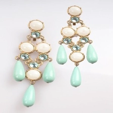 الصين color change teardrop round shaped resin diamond drop earrings الصانع