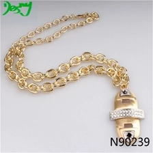 الصين crystal black stone fake gold bullet pendant jewelry N90239 الصانع