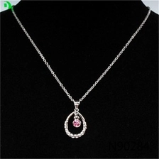 الصين diamond designs teardrop shaped pendant necklace N90284 الصانع