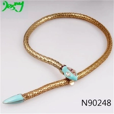 الصين fashion 2014 statement crystal flexible snake necklace N90248 الصانع