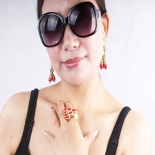 الصين fashion accssory gold cherry earrings الصانع