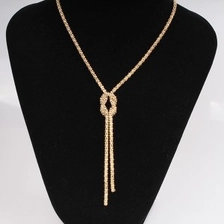 China fashion couple gold chain platinum tassel necklace N90289 manufacturer