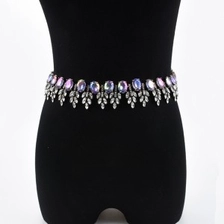الصين fashion jewelry accessory belly chain crystal shiny necklace الصانع