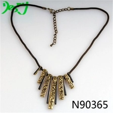 الصين fashion jewelry black rope gold bar tattoo choker necklace N90365 الصانع