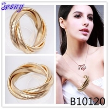 الصين fashionable braided latest designs elastic gold bangles bracelets الصانع