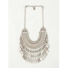 China fringe tassel silver coin stainless steel link chain necklace manufacturer