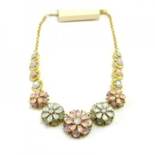الصين gold chain colorful hawaiian flower moonstone collar necklace الصانع