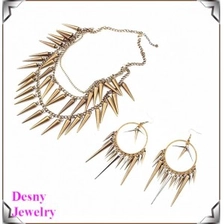 China goth antique bronze spike necklace punk earring jewelry set manufacturer
