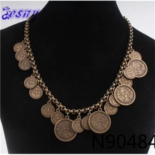 الصين gothic spider turkish coin gold statement necklace N90484 الصانع