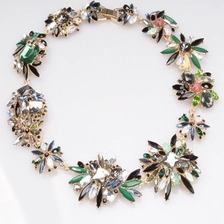 중국 handmade crystal sunflower gold statement necklace N90011 제조업체