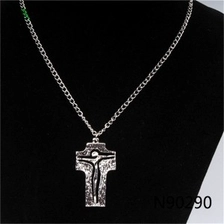 الصين jewelry silver jesus christian cross pendant necklace N90290 الصانع