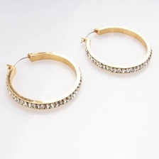 중국 ladies designs crystal avenue gold plated hoop earrings E30018 제조업체