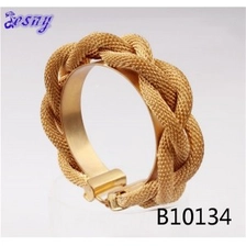 الصين new design three layers gold braided snake chain bangle B10134 الصانع