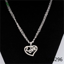 الصين silver crystal sex love letter heart charmed necklace N90296 الصانع