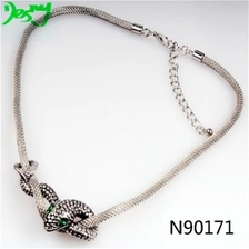 الصين silver snake shape jewelry diamond choker necklace N90171 الصانع