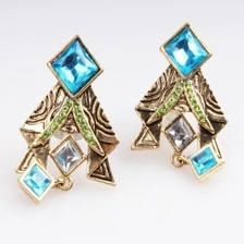 China spark crystal elements egyptian clip on earrings E30038 manufacturer
