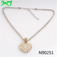 الصين swarovski crystal anatomical heart gold statement necklace N90251 الصانع