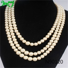 الصين three layer ebay pearl fashion jewelry choker necklace N90120 الصانع