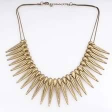 الصين vintage rope gold feather leaf statement necklace N90081 الصانع