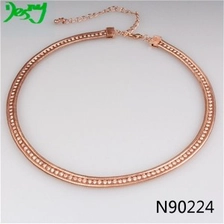 الصين wholesale fashion rhinestone rose gold chain jewelry N90224 الصانع