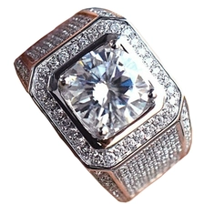 الصين Atmospheric alloy diamond-studded silver ring الصانع