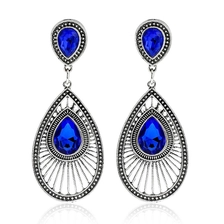 China Europe and America water drops retro hollow personality jeweled wild earrings manufacturer
