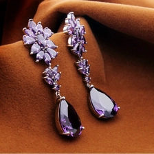 China European and American jewelry zircon Austrian crystal long earrings high ear earrings wholesale manufacturer