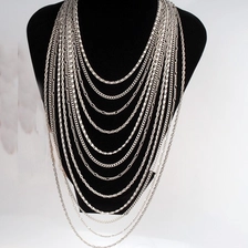 China Fashion Necklace Women  Sliver Color Mutli Long Pendant Necklace For Women Statement Jewelry manufacturer