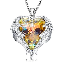 China Graceful simple womens fashion necklace with crystal heart of the ocean pendant necklace jewelry AB color manufacturer