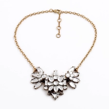China Hot Lady Accessories Clear Stacked Gems Stone Statement Necklace Wholesale Fashion Jewelry OEM Factory manufacturer