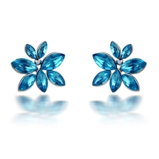 China Korean version of the new Austrian crystal earrings horse eyes flower earrings wholesale white gold earrings manufacturer