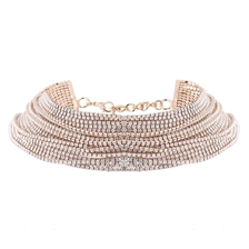 China Trendy Best Gift Charm Layering Diamond Choker Necklaces Multi Rows Rhinestone Chokers Jewelry For Ladies Austrian Rhinestone Fit Fashion Jewelry, DIY Women Jewelry manufacturer
