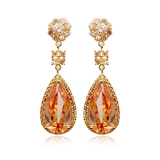 China Wholesale New Fashion Gold Silver Plated Zircon Style Colorful Stud Earrings Women Fashion Jewelry manufacturer