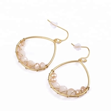 China Wire wrapped Earrings with Glass Bead Fashion Earings for Women 2018 manufacturer