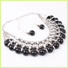 China fashion factory latest design elegant pearl necklace set charm jewelry  N1006 manufacturer