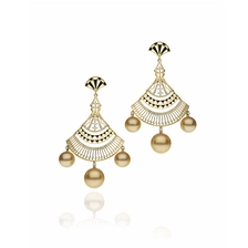 China round pearl fan shape earrings , fashion earrings for women jewelry, women earrings E1018 manufacturer