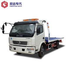 China Dongfeng 5 tons wrecker truck in diesel flatbed trailer tow truck for sale manufacturer