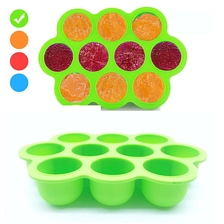 China 10 Cavity FDA aprovou o recipiente de armazenamento de alimentos para bebê de silicone, bandeja de congelador de alimentos para bebê sem silicone BPA fabricante