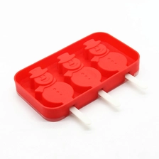 Çin 3 Kavite Silikon Şirin Ice Pop Kalıp Kapaklı, Dondurma Kalıbı Popsicle Kalıpları DIY Dondurma Üreticisi üretici firma