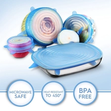 Chine Couvercle d'emballage réutilisable de 6 paquets Couvercles d'élasticité en silicone, couvercle flexible d'aspiration en silicone fabricant