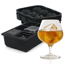 China 6 Hohlraum Jumbo Square Ice Tray, 2 Pack Ice Cube Trays Silikon Sphere Ice Moulds Ice Ball Maker Tray für Whisky Hersteller