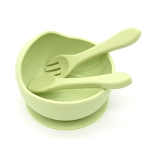 China BHD Umweltfreundliche Nichttoxische Nahrungsmittelqualität Silikon Weiche Saugbabyschale mit Löffel und Gabel für Kinder Hersteller