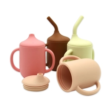 China BHD Hot Selling Unbreakable Kids Toddler Baby Training Silicone Water Drinking Sippy Cup With Straw Hersteller